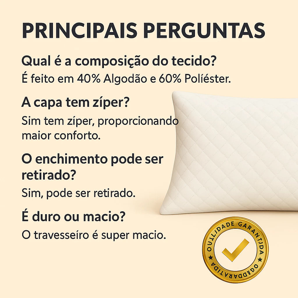 Travesseiro Matelado Fibra Siliconada Antialérgico 50x70