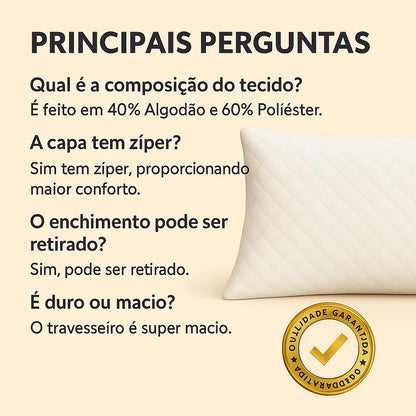 Travesseiro Matelado Fibra Siliconada Antialérgico 50x70