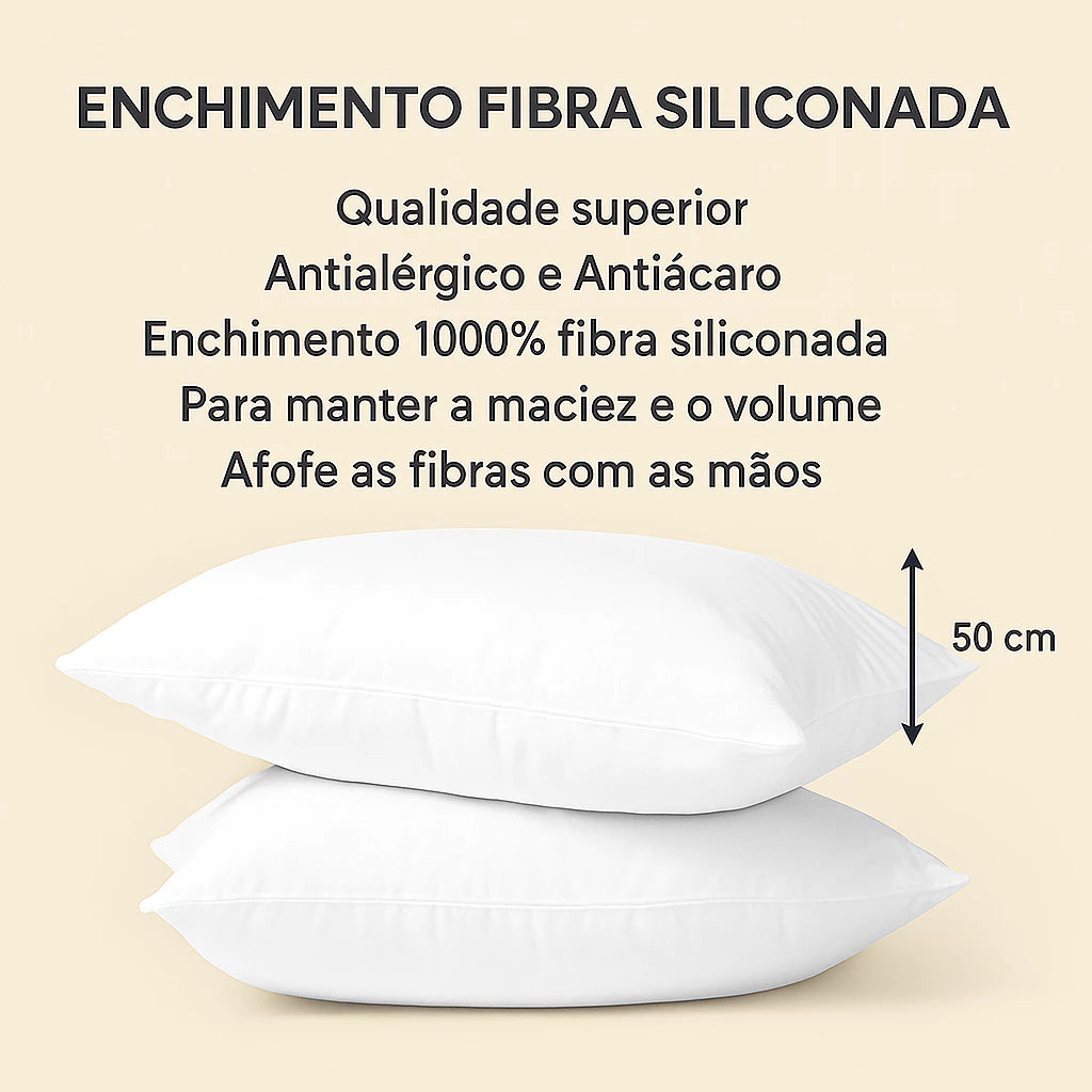 Travesseiro Matelado Fibra Siliconada Antialérgico 50x70