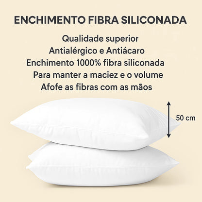 Travesseiro Matelado Fibra Siliconada Antialérgico 50x70