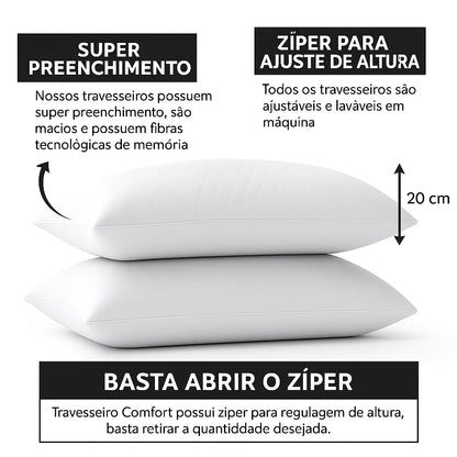Travesseiro Matelado Fibra Siliconada Antialérgico 50x70